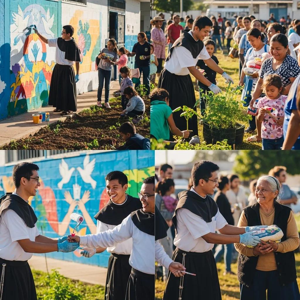 Members of the Augustinian Recollects engaged in a community service project, showcasing the importance of community life